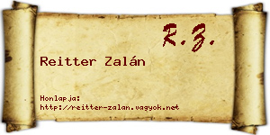 Reitter Zalán névjegykártya